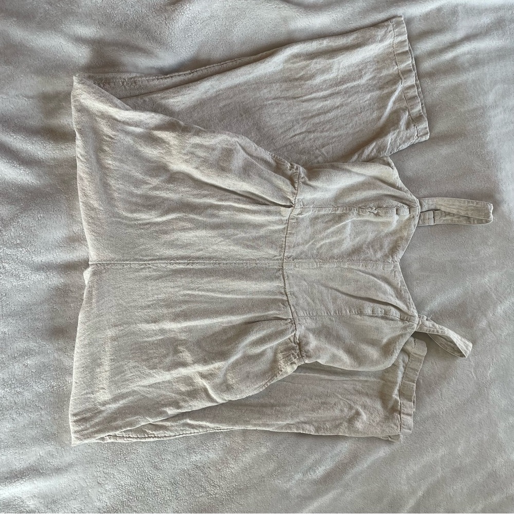 Beige Linen Jumpsuit